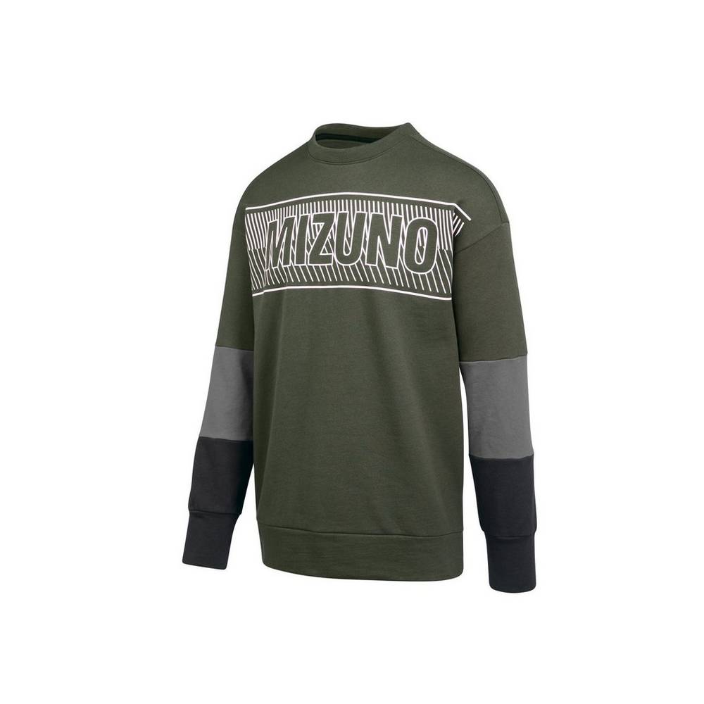 Sudaderas Mizuno MZ1 Tokyo Fleece Crew Mujer Verde/Negras España IQXS-98624